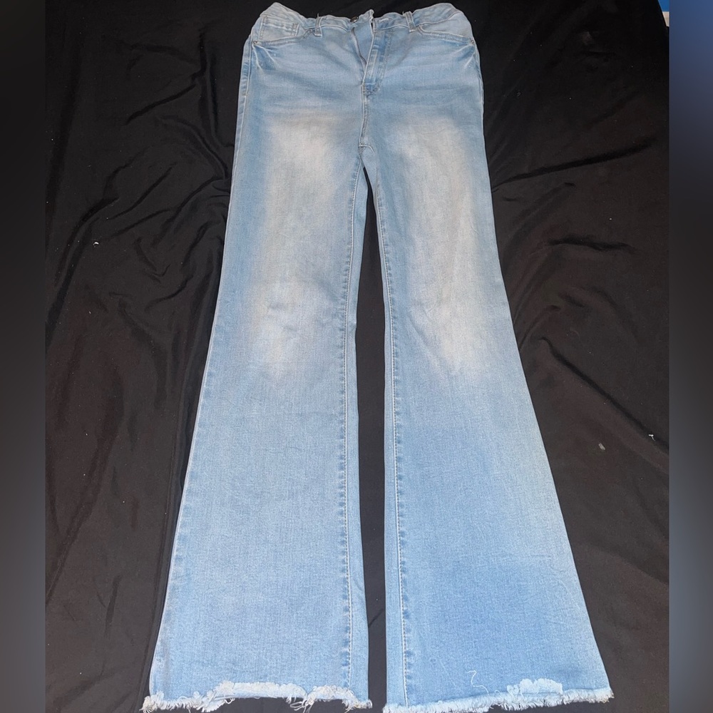 Light blue flare out jeans